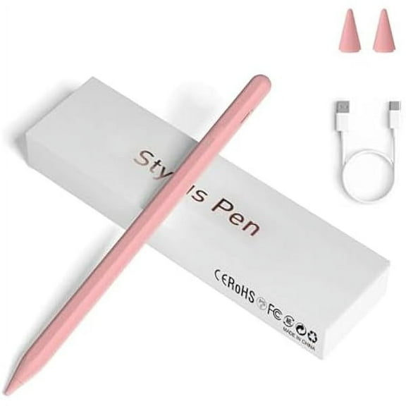 Stylus Pens for Touch Screens, Universal Fine Point iPad Pencil with Magnetic Adsorption Compatible with iPhone/iPad/Samsung/Android/Tablet & Other Touch Screens (Light Pink)