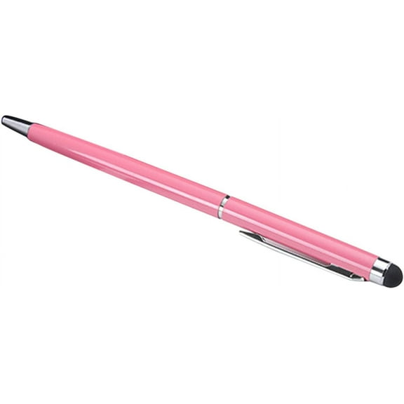Stylus Pens for Touch Screens,Universal Metal Smart Phone Tablet Dual-Nib Touch Screen Stylus with Writing Pen - Pink