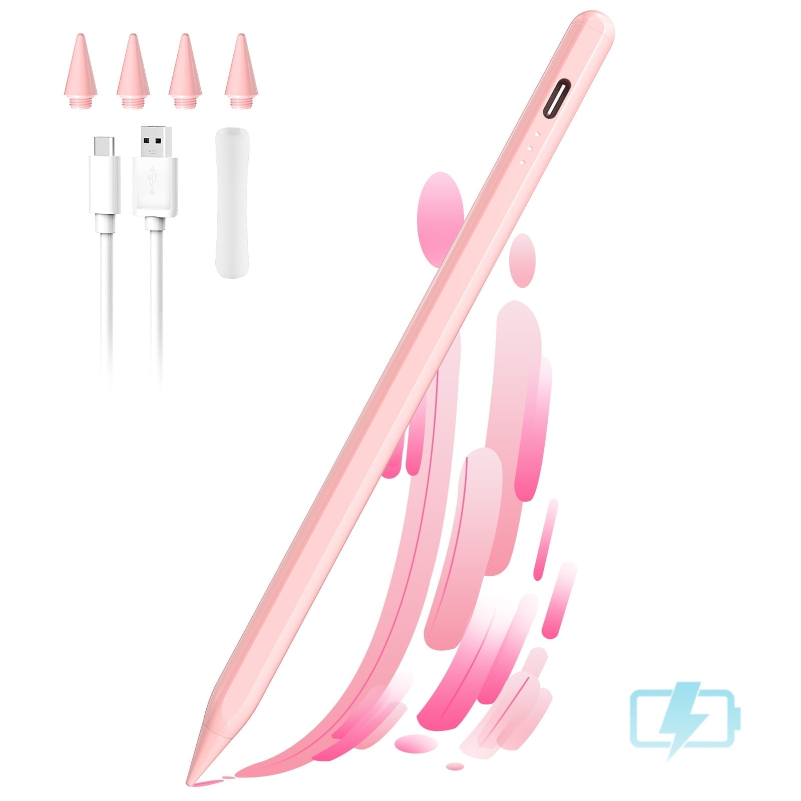 Stylus Pens for iPad ,Cimetech Fast Charging iPad Pencil, Tilt Sensitive iPad Pen Compatible with iPad Pro 11/12.9, iPad 9/8/7/6, iPad Air 4/3, iPad Mini 6/5 Pink