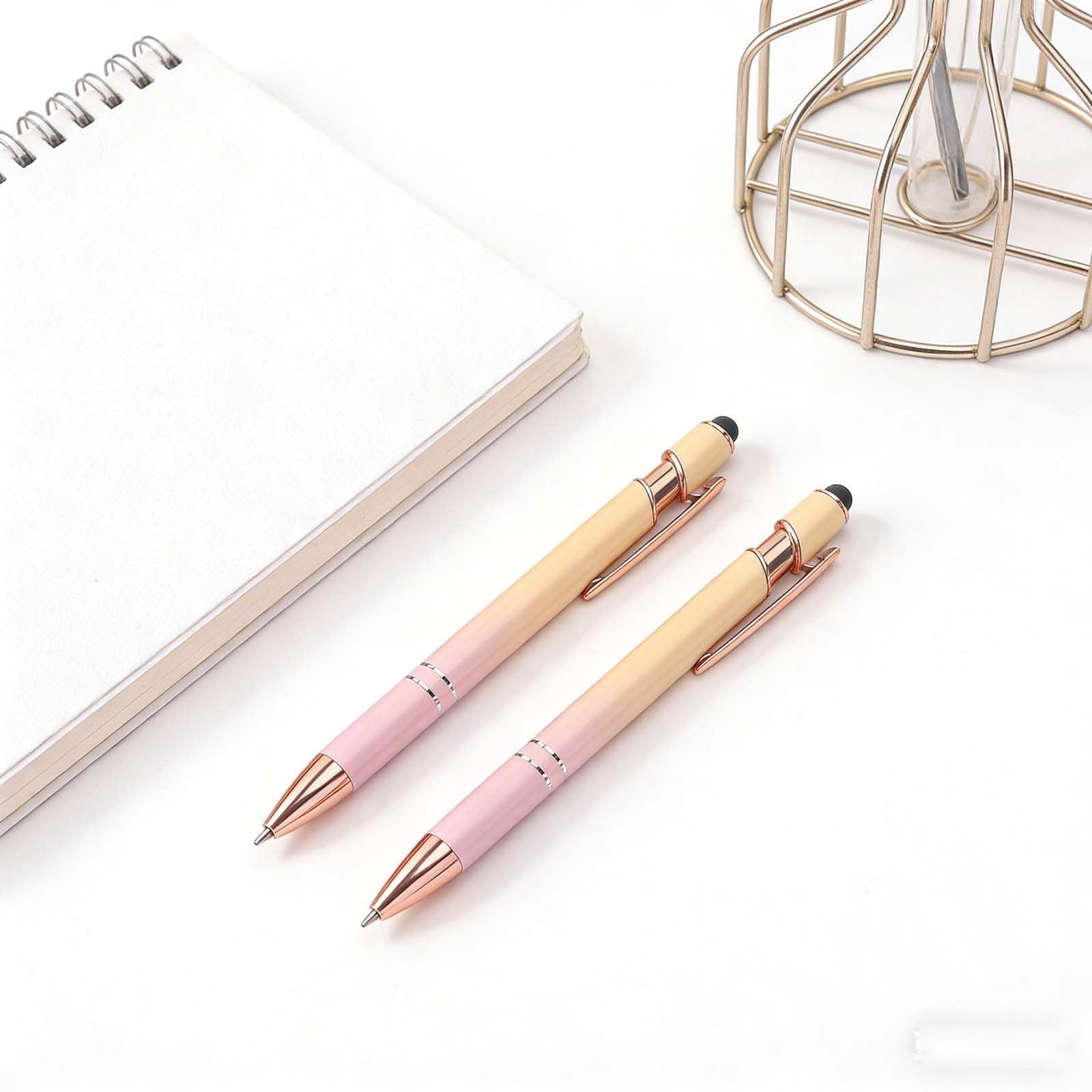 Pen Retractable Note Stylus Retractable Ballpoint Pen 2-in-1 Metal Touch Screen Pen with ...