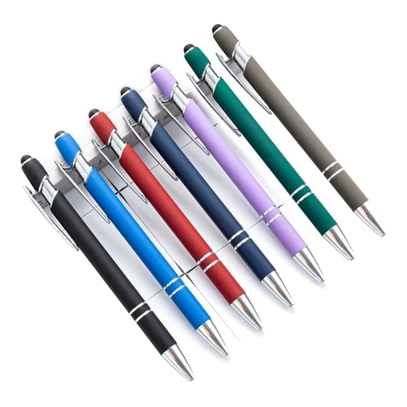 7Pcs Retractable 2 in 1 Touch Screens Medium Point Ball Point Pen Black Ink Writing Pen Ballpoint Pens with Stylus Tips