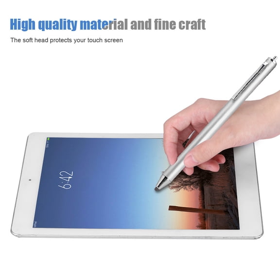 Stylus Touch Pen Digital Pen Portable Touch Pen with Cloth Head for Tab Tablets and 2018 Silver