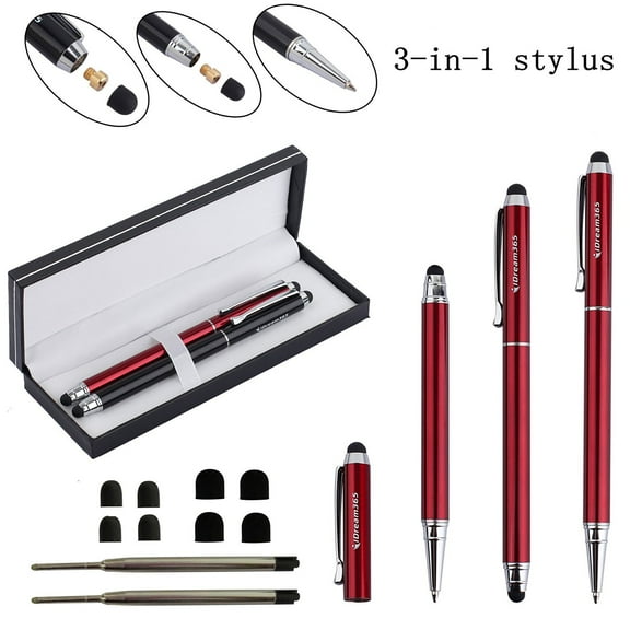 Stylus,iDream365(TM) 2pcs 3-in-1 Stylus Pens(5.7 in. Length,Stainstainless Steel) for All Capacitive