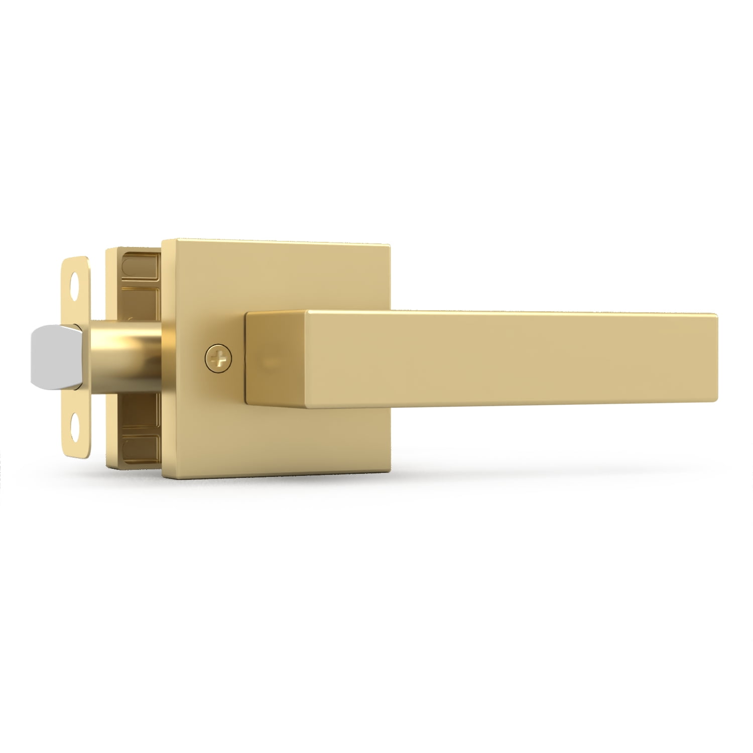 Satin Brass Stainless Steel Passage Lever Door Handle Set
