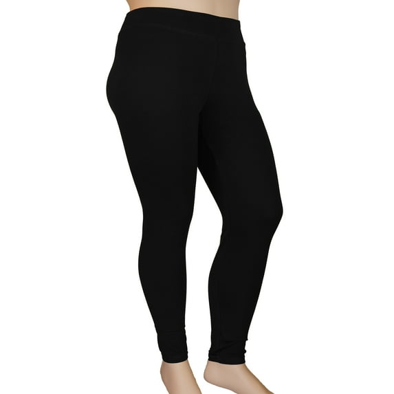 Stylzoo Plus Size Women's Ankle High Comfort Stretch Leggings Yoga Stretch Pants Black
