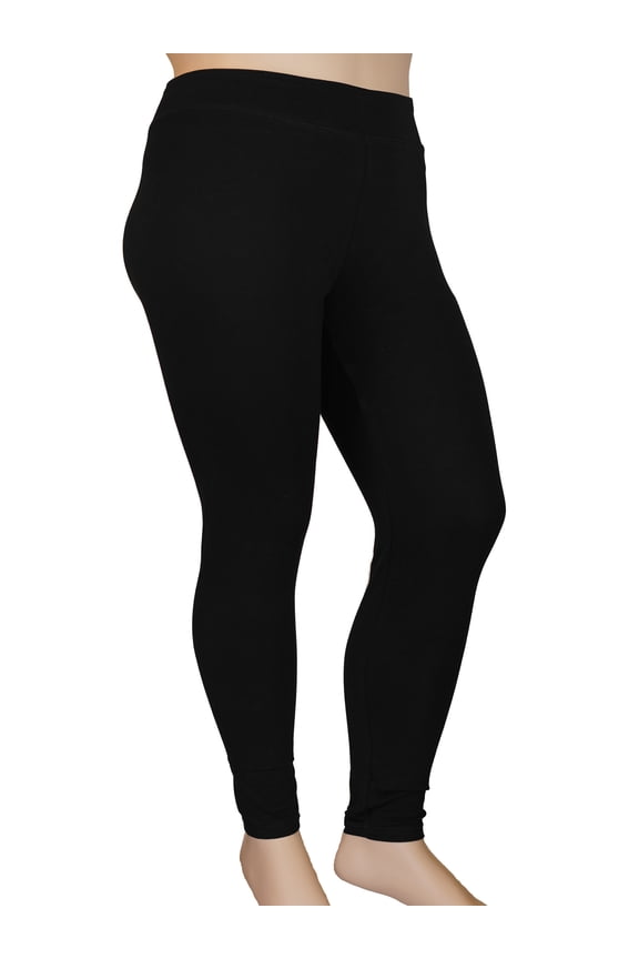 Plus Size Women's Ankle High Comfort Stretch Leggings Yoga Stretch Pants Black