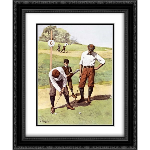 Stymied 2x Matted 20x24 Black Ornate Framed Art Print by Frost, Arthur Burdett