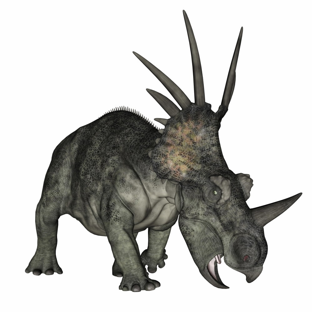 Styracosaurus dinosaur Canvas Art - Elena DuvernayStocktrek Images (29 x 29)