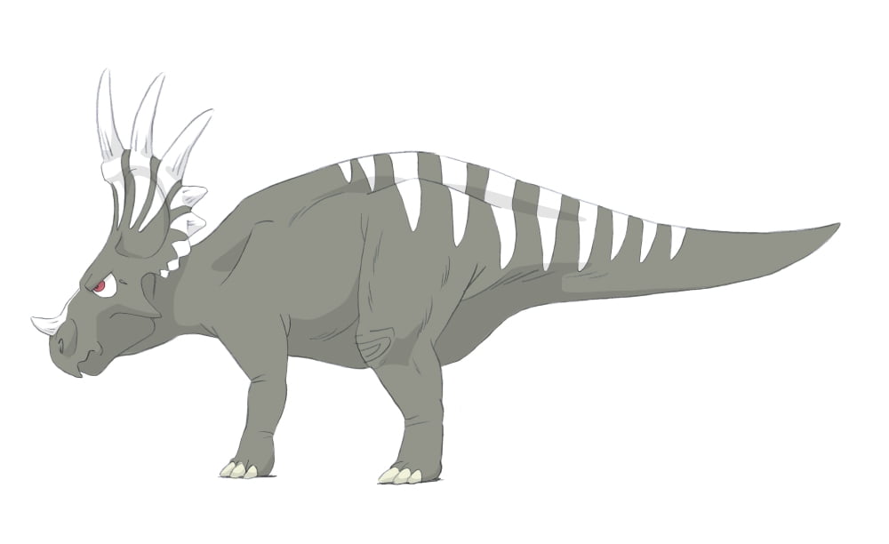 Styracosaurus pencil drawing with digital color Canvas Art - Alice TurnerStocktrek Images (18 x 11)