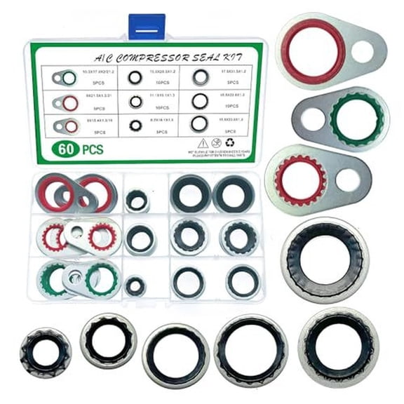 Styrix 60Pcs Car Sealing Ring 17.3*2.54Cm for Buick for Chevrolet High Temperature Resistant Ac Compressor Gasket Seal O-Ring Set