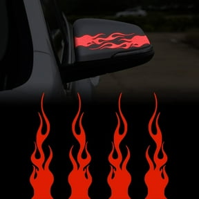 Styrix Flame Sticker Car Stickers 4 Pcs 5.9 ' ' Flame for Car Racing Waterproof Laptop Skateboard Decal Reflective Sticker