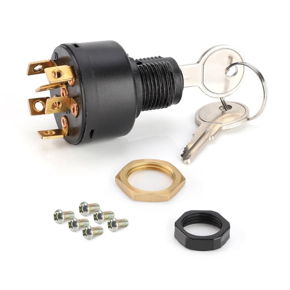 Styrix Marine Ignition Lock With 2 Keys Compatible Boat Motor Push To Choke Ignition Switch With Non-Conductive Housing