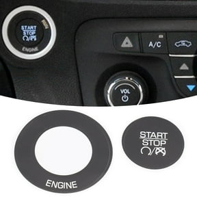 Styrix Push Button Engine Start Stop Switch Sticker Kit for Dodge 2011 2014 Models With White Lettering and Black Overlay