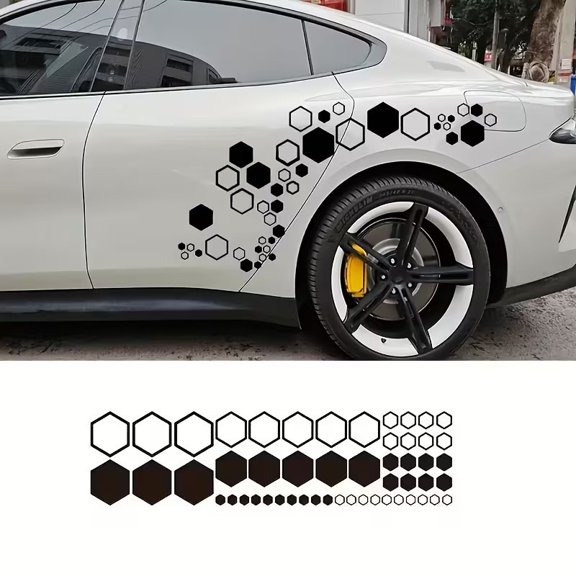 Styrix Vinyl for Honeycomb Decal 52 Grid Hexagon Pattern Car Side Body Sticker