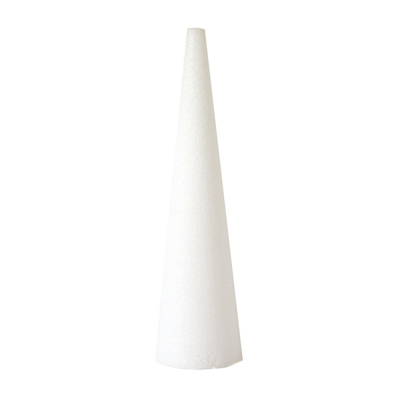 White Durafoam Styrafoam Cone 5.9 Inches Tall x 2 1 / 2 Inch Base