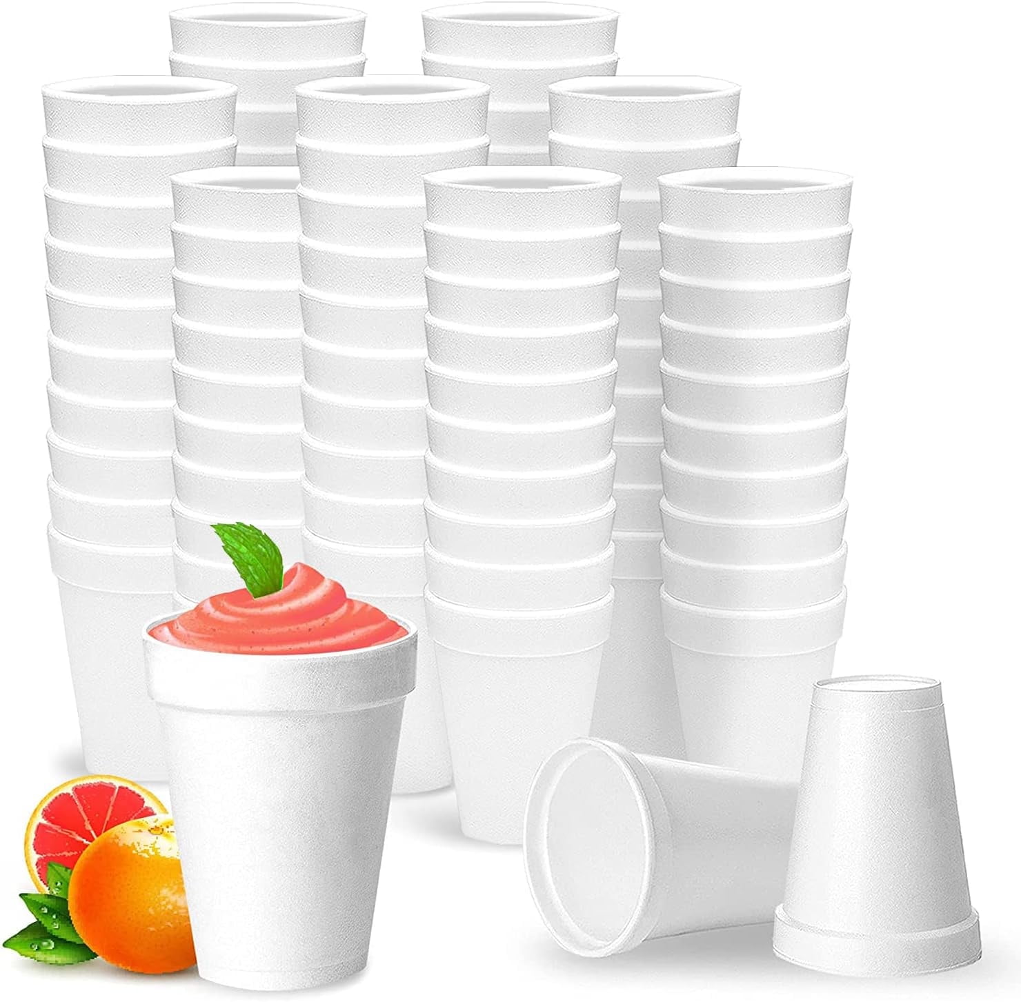 Styrofoam Cups 12 Oz, 100 Count Disposable Foam Cups for Coffee, Tea, Hot  Cocoa, Soup, Broth, Smoothie, Soda, Juice