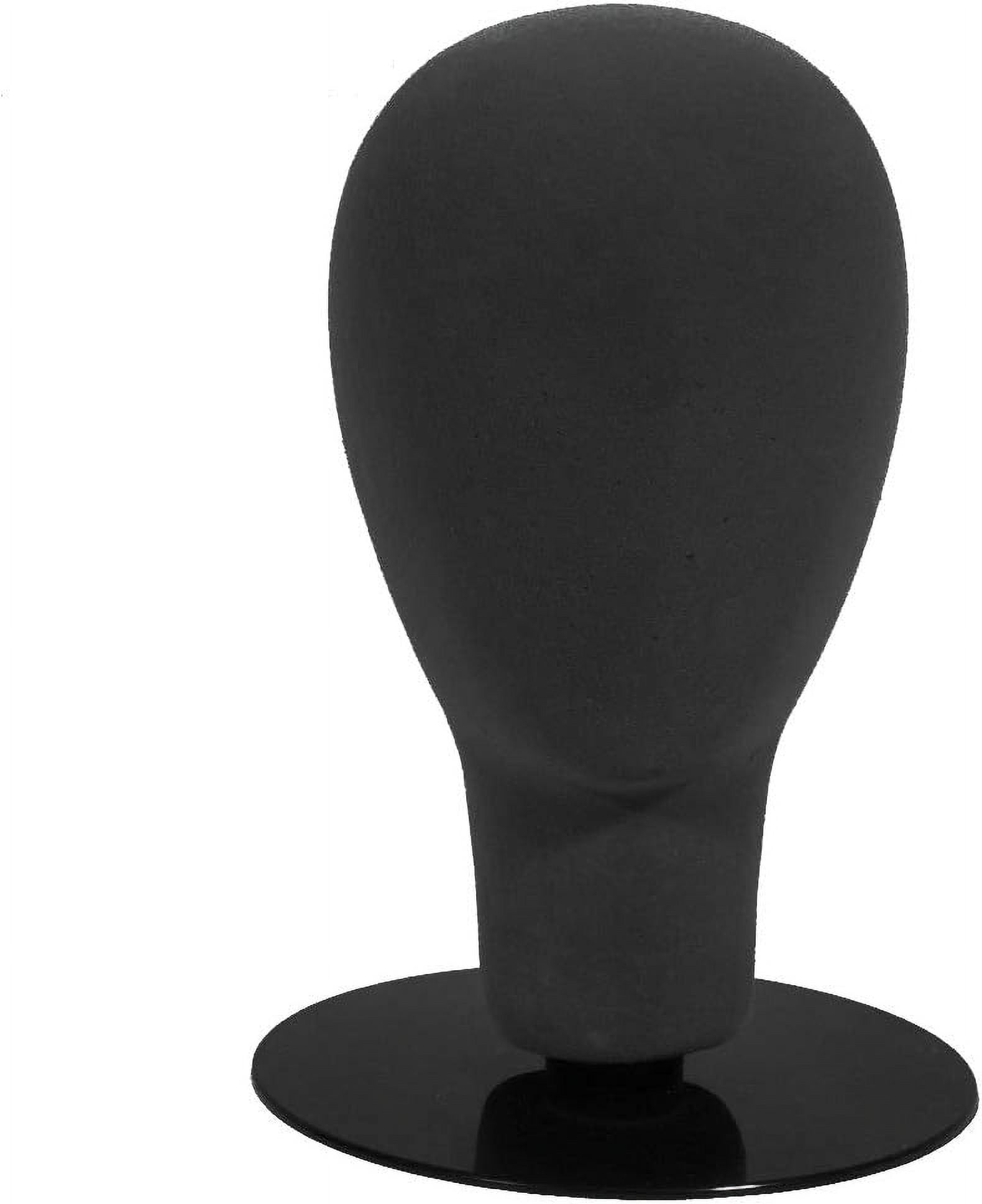 Styrofoam Foam Black Wig Mannequin Head With Holder Base Display Hat