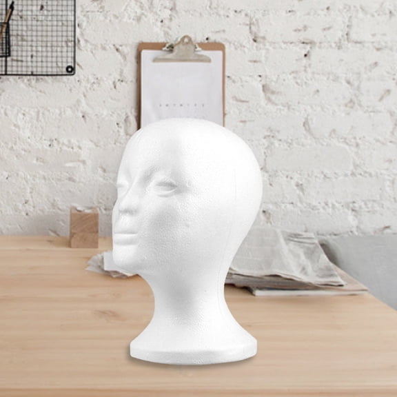 WETLA Styrofoam Wig Display Head White Mannequin Head for Salon Wig Hat and Mask Storage Hair Styling Practice and DIY Crafts