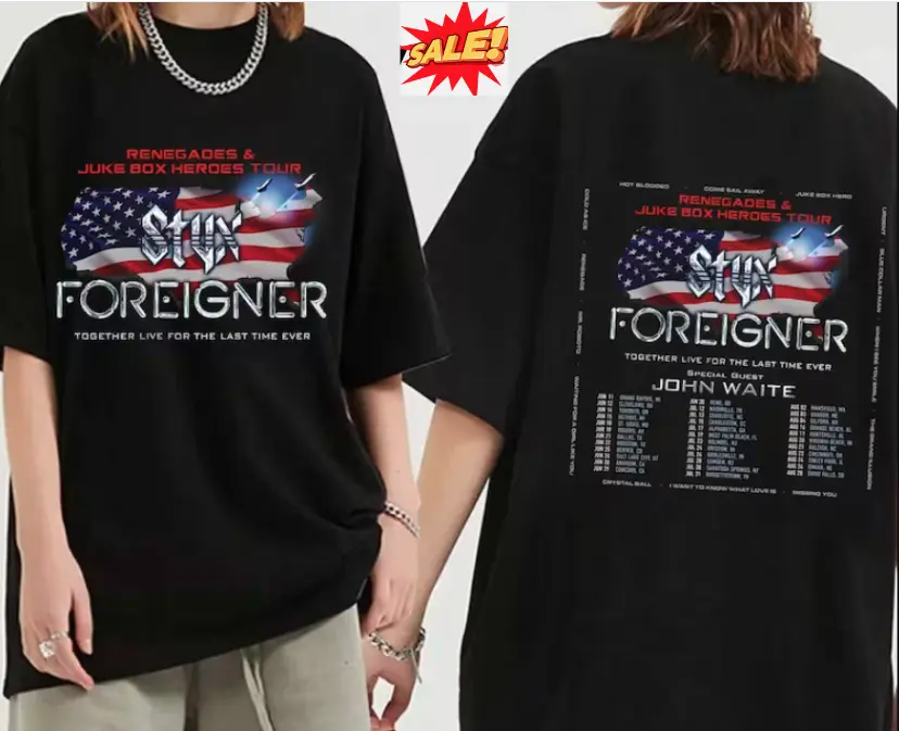 Styx Band 20232024 Concert Shirt, Styx and Foreigner Summer 2024 Tour