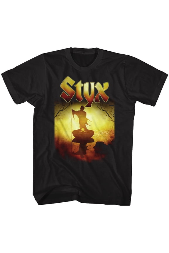Styx Creepy Ferry Black Adult T-Shirt
