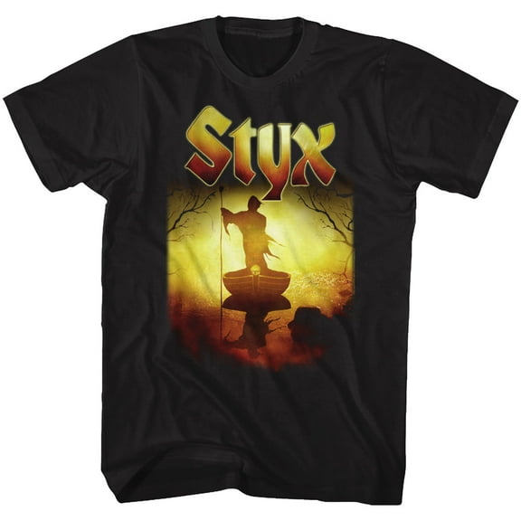 Styx Creepy Ferry Black Adult T-Shirt