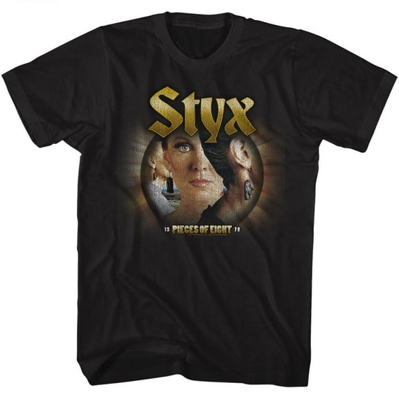 Styx Pieces Of Eight Black Adult T-Shirt