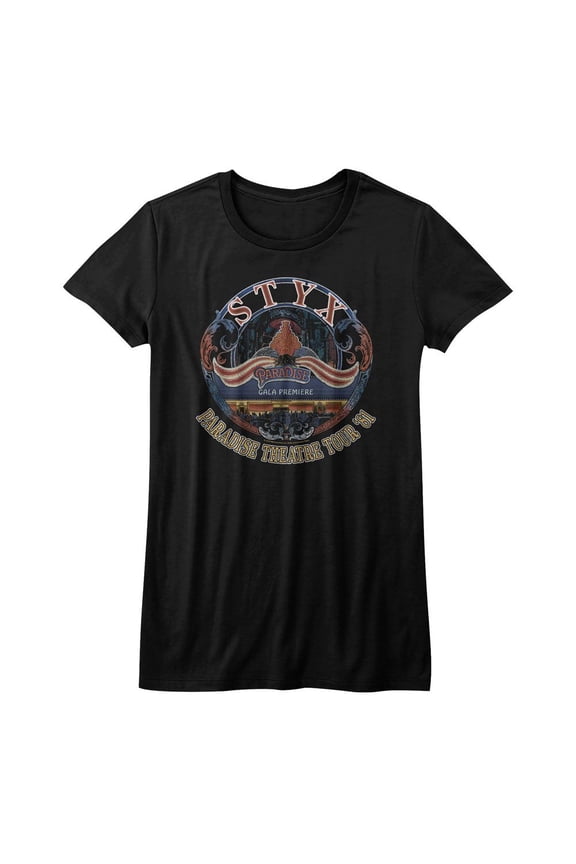 Styx Tour '81 Black Junior Women's T-Shirt