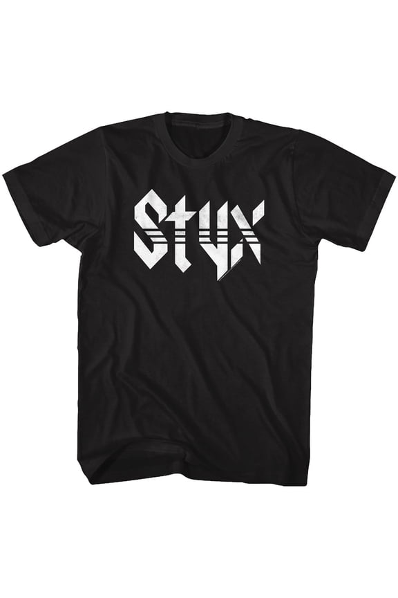 Styx White Logo Black Adult T-Shirt