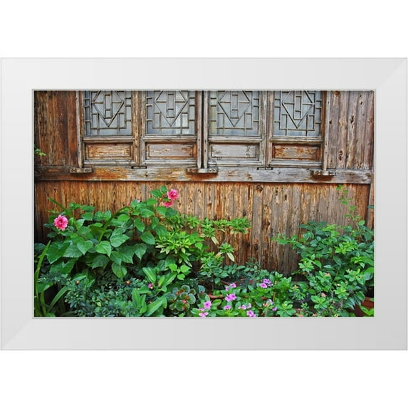 Su, Keren 14x11 White Modern Wood Framed Museum Art Print Titled - Latticed windows of an old house on Ziyang street in the old town-Linhai-Zhejiang Province-China