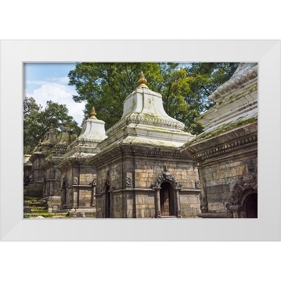 Su, Keren 14x11 White Modern Wood Framed Museum Art Print Titled - Pagodas in Pashupatinath Temple-UNESCO World Heritage site-Kathmandu-Nepal