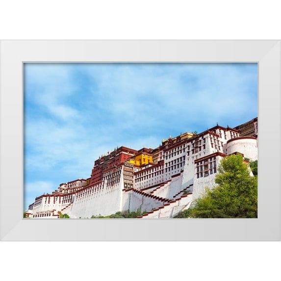 Su, Keren 18x13 White Modern Wood Framed Museum Art Print Titled - Potala Palace-UNESCO World Heritage site-Lhasa-Tibet-China