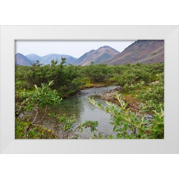Su, Keren 24x17 White Modern Wood Framed Museum Art Print Titled - Glacier river-Yttygran Island-Bering Sea-Russia Far East