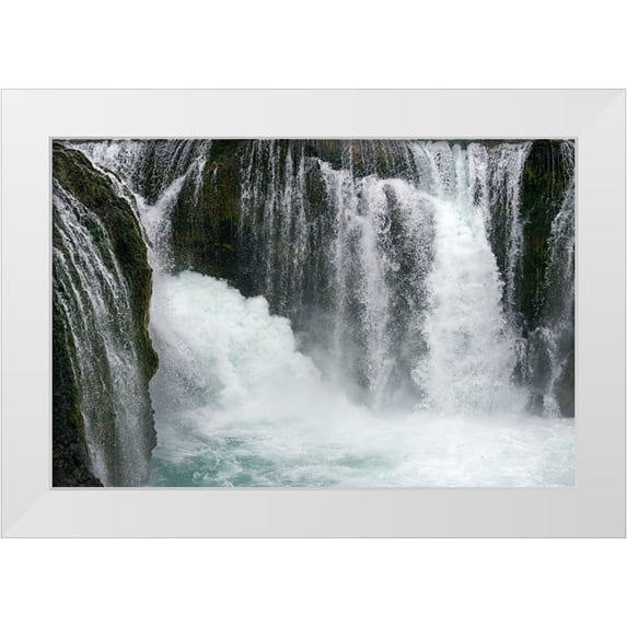 Su, Keren 24x17 White Modern Wood Framed Museum Art Print Titled - Sigoldu Waterfall-Iceland