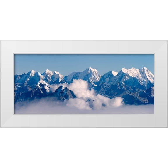 Su, Keren 32x16 White Modern Wood Framed Museum Art Print Titled - The Himalayas Range above clouds-Nepal