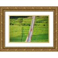 thumbnail image 1 of Su, Keren 32x23 Gold Ornate Wood Framed with Double Matting Museum Art Print Titled - People crossing suspension bridge over Trishuli River-Tupche-Nuwakot District-Province 3-Nepal, 1 of 4