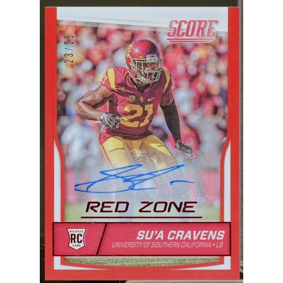 Su'a Cravens/25 Rookie Card 2016 Score Rookie Autographs Jumbo Red Zone #410