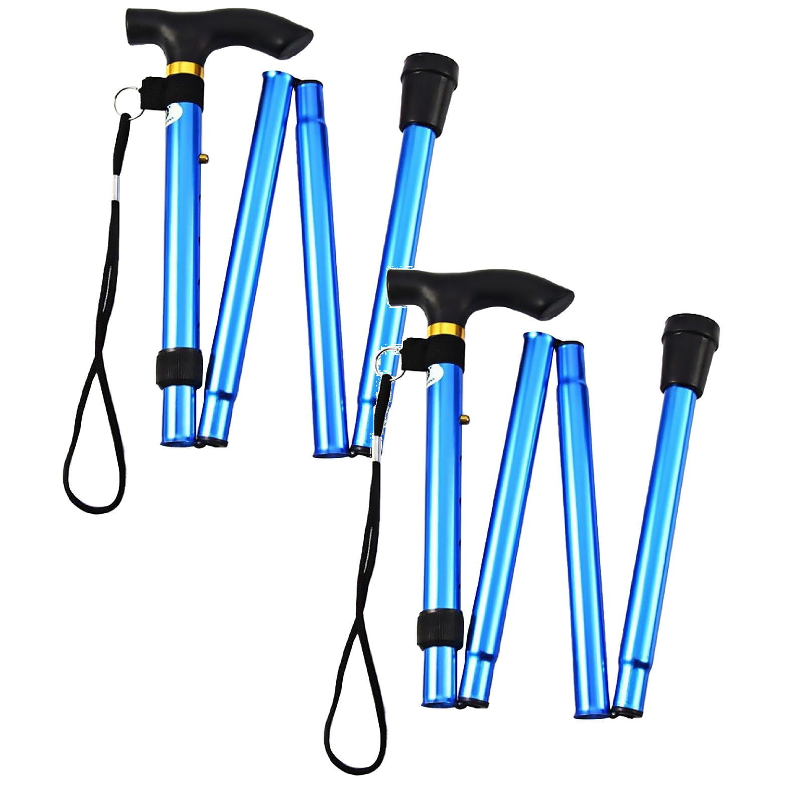 SuChun 2PC Foldable Walking Stick Travel Cane Aluminum Alloy Adjustable