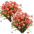 SuChun 2PC Realistic Fake Flowers Artificial Flowers For Outdoors Faux