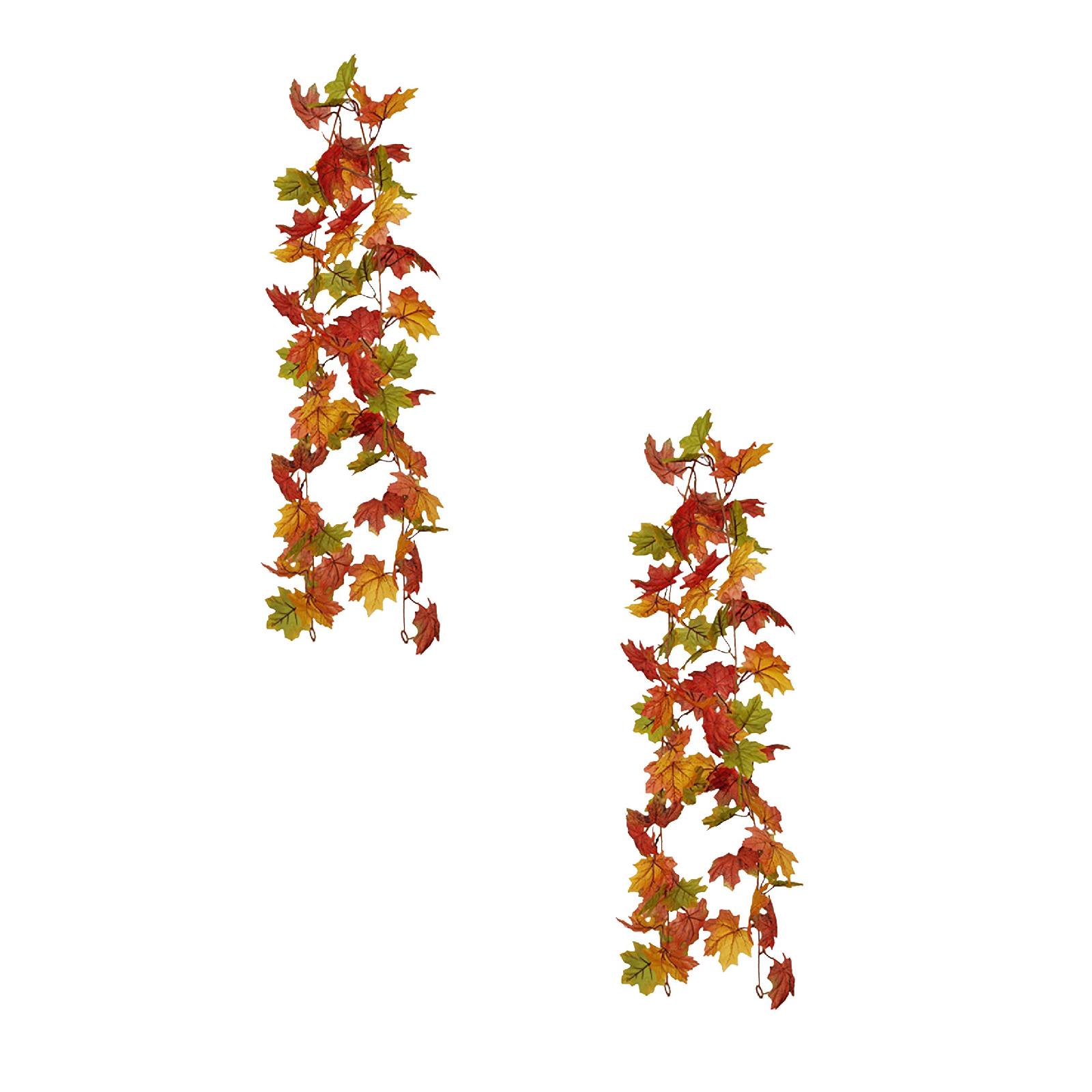 SuChun 2PC Realistic Fake Flowers Maple Leaf Vine Autumn Leaf Vine