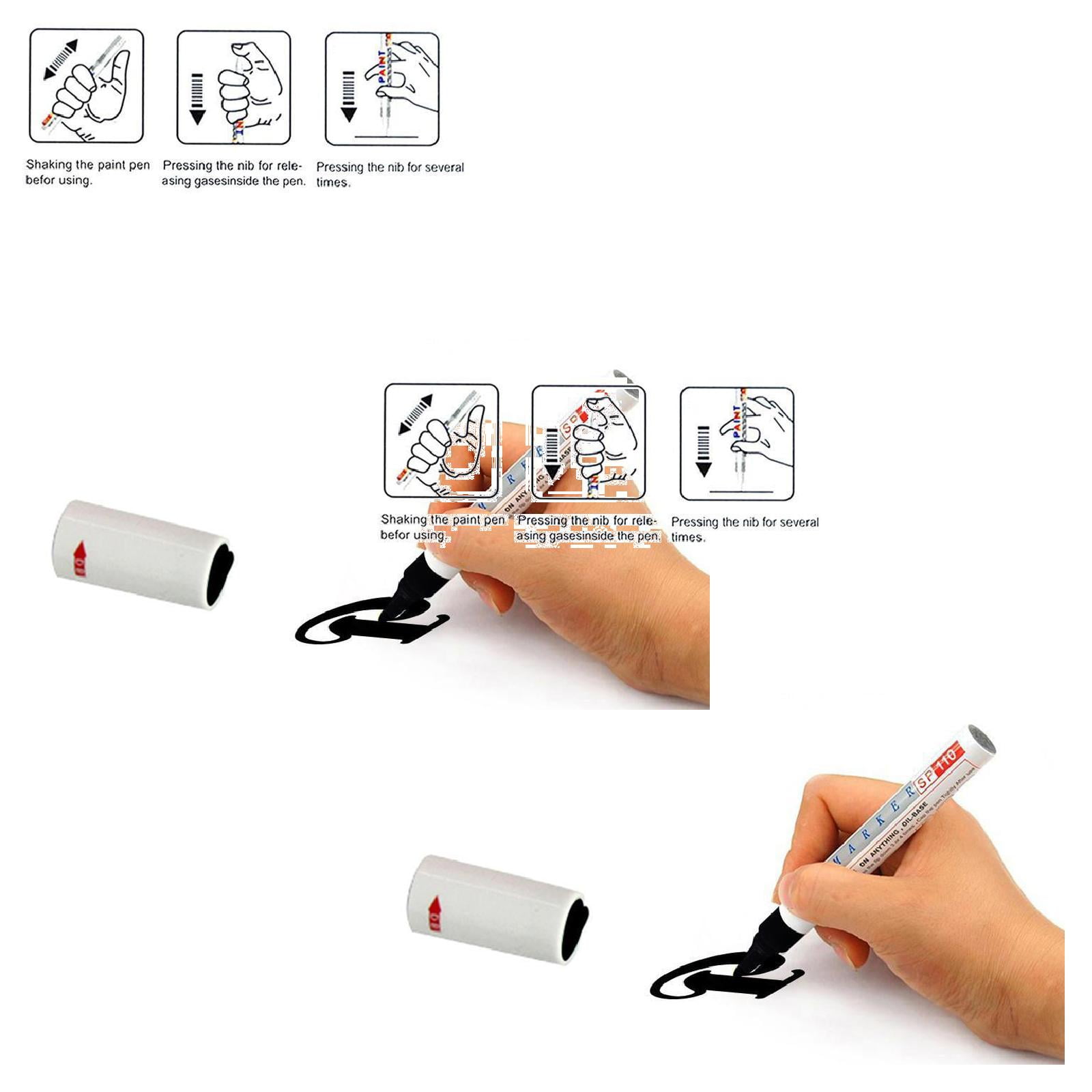 SuChun 2PC Work Pen Car Tyre Marker Paint Pen Tire Permanent Waterproof Glass Oil Art 20ml Black