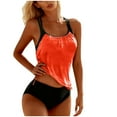 thumbnail image 1 of SuDongPo Tankini Swimsuits for Women Scoop Neck Drawstring Ruched Blouson Tank Top with High Waisted Bottoms Two Piece Bathing Suits, 1 of 5