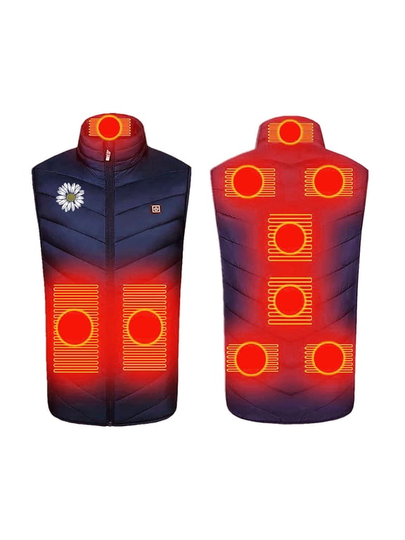 Warm Heated Vest for Women Solid Color Sleeveless Lightweight Thermal Outdoor Adjustable Coat USB Electric Heated Vest Heated Jacket Loose Casual Outerwear Ladies Jackets Fall Winter