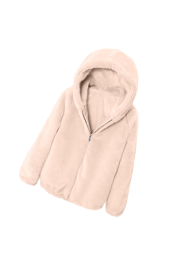 Warm Jackets for Women Solid Color Loose Casual Outerwear Ladies Soft Jackets Fall Winter Fashion 2024 Long Sleeve Lapel Collar Plus Size Plush Zipper Warm Coats