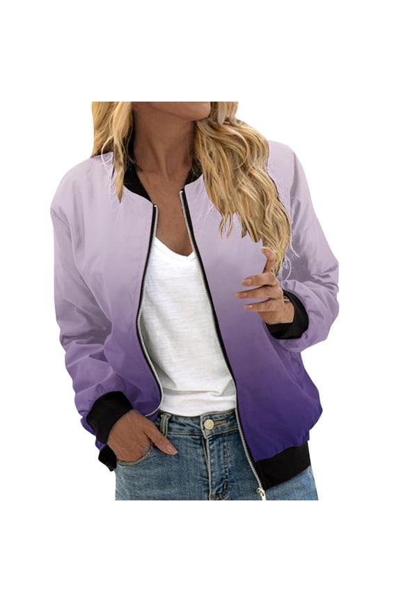 Women's Warm Sweatshirts Solid Color Long Sleeve Round Neck Trendy Zipper Pocket Baseball Jackets Loose Casual Outerwear Fall Winter Ladies Jackets