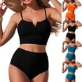 thumbnail image 1 of SuDongPo Womens High Waisted Bikini Sets Ruched Two Piece Swimsuit Tummy Control Bathing Suit V-Wired Adjustable Straps Swimwear, 1 of 5