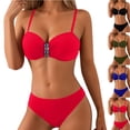 thumbnail image 1 of SuDongPo Womens Swimsuits Printed Thong Bikini Sets Triangle Two Piece Bathing Suits Tie Back Swim Top and Bottom, 1 of 8