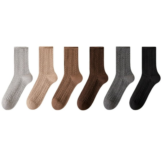 SuTry 6pc Womens Crew Socks for Casual and Athletic Use Versatile Socks 6 Pair Regular Replacement Everyday Gym Wear(Gray#3,Free Size)