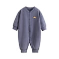 thumbnail image 1 of SuTry Baby Winter Newborn Warm Striped Velvet Romper Jumpsuit Pajamas Velvet Material for Soft Warmth Striped Pattern Adds Style(Navy,73), 1 of 8