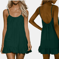 thumbnail image 1 of SuTry Backless Cami Dress for Women Short Mini Backless Dress Sleeveless Cami Ruffle Flowy Dress Above Knee House Dress, 1 of 6