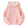thumbnail image 1 of SuTry Big Kids Solid Color Hooded Sweatshirt Long Sleeve Pullover Casual Fall Spring Everyday Wear Activewear for Boys Girls 3-14 Year(Pink,3-4 Years), 1 of 4